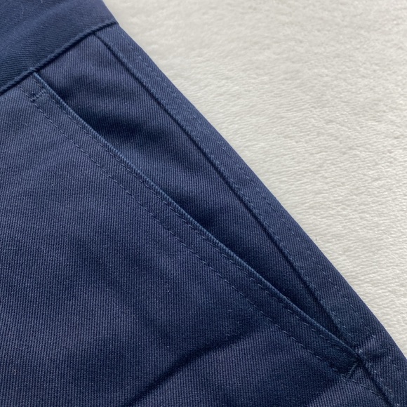 Asphalte Slim Fit Straight Leg Heavyweight Trousers/Chino Pants (Navy Blue) - Picture 11 of 16